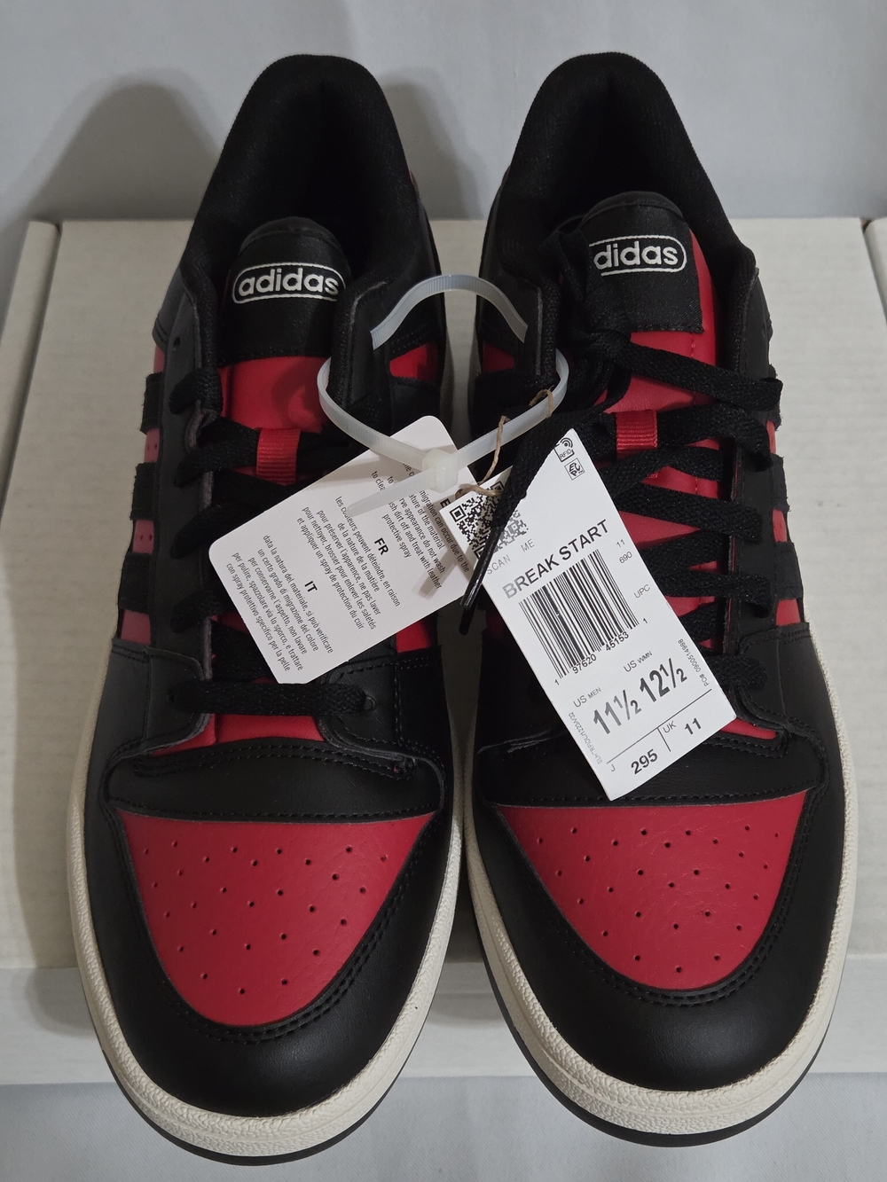ADIDAS Break Start Black/Red US Unisex Men Size 11.5/Women Size 12.5 (NWT) - Picture 3 of 9